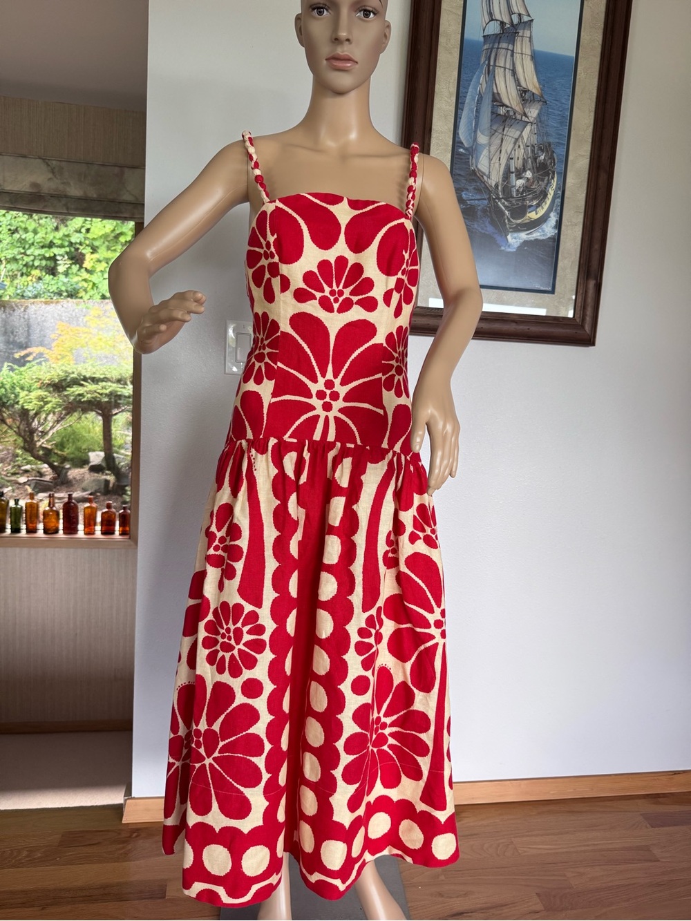 FARM Rio Palermo Red and Cream Floral Maxi Dress - Picture 6 of 14